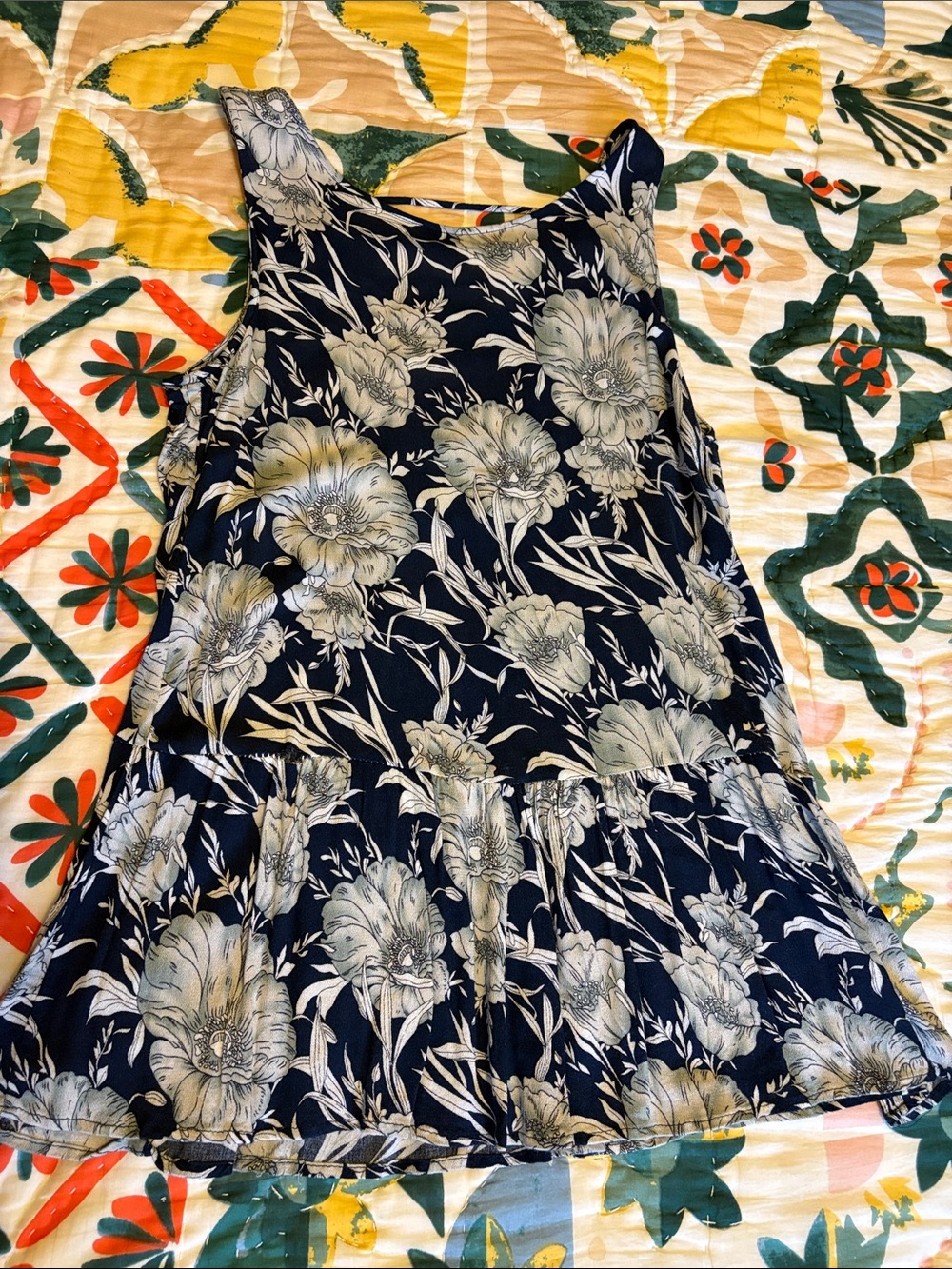 1.4.3. Story by Line Up Navy and Cream Floral Sleeveless Top